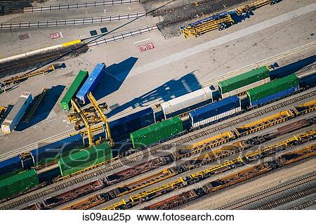 Shipping containers, aerial view View Large Photo Image Stock Photography - Shipping containers, aerial view. Fotosearch