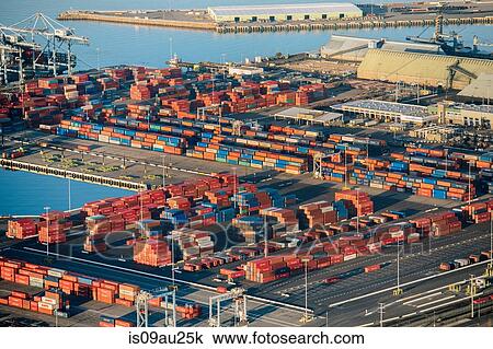Stock Image - Shipping port, Los Angeles, California, USA. Fotosearch