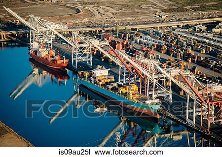 Stock Image - Shipping port, Los Angeles, California, USA. Fotosearch