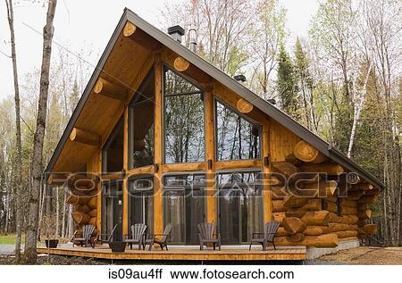 Glass fronted Eastern pine log cabin, Grandes Piles, Mauricie, Quebec, Canada View Large Photo Image Stock Image - Glass fronted Eastern pine log cabin, Grandes Piles, Mauricie, Quebec, Canada. Fotosearch