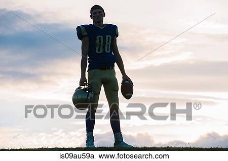 Portrait of young american football player View Large Photo Image Stock Image - Portrait of young american football player. Fotosearch