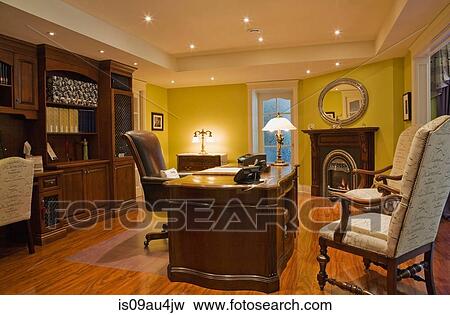 Wooden Desk Chairs And Wall Unit Cottage Style Home Quebec Wooden Desk Chairs And Wall Unit