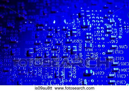 Close up of blue colour circuit board View Large Photo Image Stock Photograph - Close up of blue colour circuit board. Fotosearch