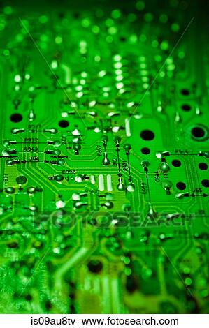 Stock Photo - Close up of green colour circuit board. Fotosearch