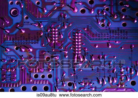 Overhead close up of purple colour circuit board View Large Photo Image Stock Photograph - Overhead close up of purple colour circuit board. Fotosearch