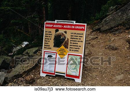 Wild bear warning sign, Moraine Lake, Banff National Park, Alberta Canada View Large Photo Image Stock Image - Wild bear warning sign, Moraine Lake, Banff National Park, Alberta Canada. Fotosearch