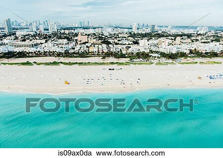 Aerial view of South beach and cityscape, Miami, Florida, USA View Large Photo Image Stock Image - Aerial view of South beach and cityscape, Miami, Florida, USA. Fotosearch