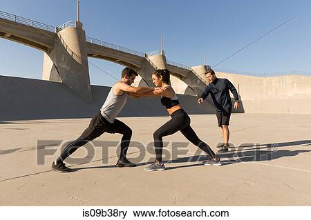 Athletes working out, Van Nuys, California, USA View Large Photo Image Stock Photo - Athletes working out, Van Nuys, California, USA. Fotosearch