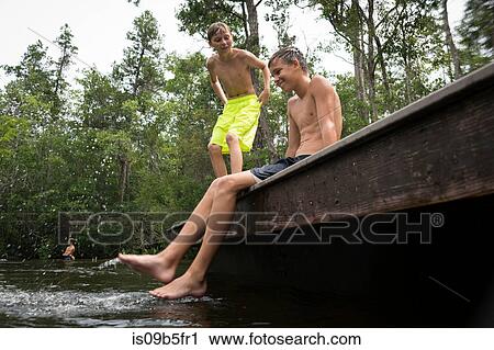 Boys wearing swimming shorts on jetty, Turkey Creek, Niceville, Florida, USA View Large Photo Image Stock Image - Boys wearing swimming shorts on jetty, Turkey Creek, Niceville, Florida, USA. Fotosearch