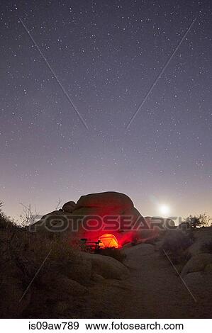 Stock Photo - Campsite at Joshua Tree National Park, California. Fotosearch