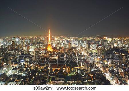 Cityscape view with Tokyo Tower at night, Tokyo, Japan View Large Photo Image Stock Image - Cityscape view with Tokyo Tower at night, Tokyo, Japan. Fotosearch