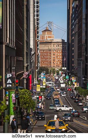 Cityscape with busy traffic, San Francisco, California, USA View Large Photo Image Stock Image - Cityscape with busy traffic, San Francisco, California, USA. Fotosearch