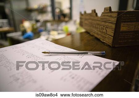 Close up of pen and notes in general store View Large Photo Image Picture - Close up of pen and notes in general store. Fotosearch