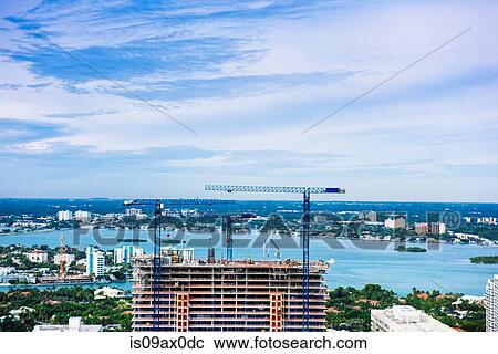Stock Image - Construction of skyscraper, Sunny Isles, Miami, Florida, USA. Fotosearch