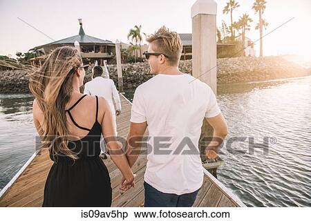 Stock Photography - Couple on pier, San Diego Bay, California, USA. Fotosearch