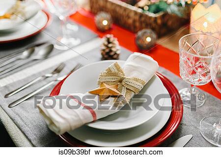 Festive place setting View Large Photo Image Stock Image - Festive place setting. Fotosearch