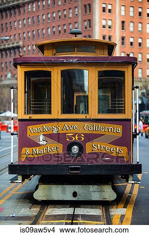 Front view of traditional tram, San Francisco, California, USA View Large Photo Image Picture - Front view of traditional tram, San Francisco, California, USA. Fotosearch