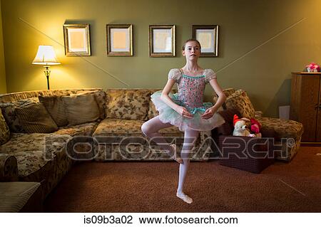 Girl in living room ballet dancing View Large Photo Image Stock Image - Girl in living room ballet dancing. Fotosearch