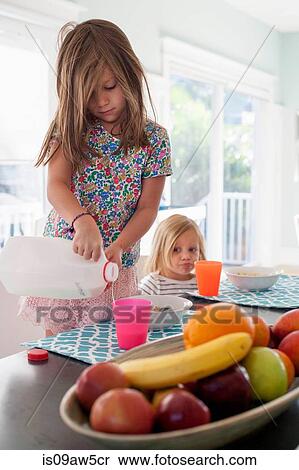 Girl pouring milk into plastic cup View Large Photo Image Stock Photography - Girl pouring milk into plastic cup. Fotosearch