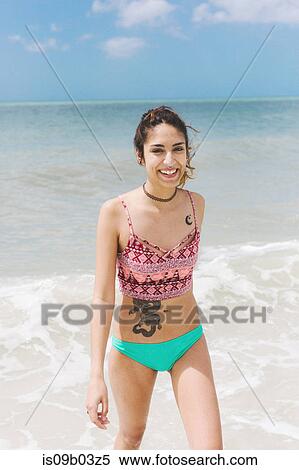 Happy woman on beach View Large Photo Image Stock Photography - Happy woman on beach. Fotosearch