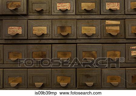Stock Photography - Labelled drawers. Fotosearch