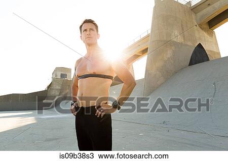 Stock Image - Male athlete, Van Nuys, California, USA. Fotosearch