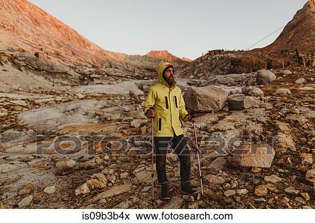 Male hiker looking out from rocky landscape, Mineral King, Sequoia National Park, California, USA View Large Photo Image Stock Photo - Male hiker looking out from rocky landscape, Mineral King, Sequoia National Park, California, USA. Fotosearch