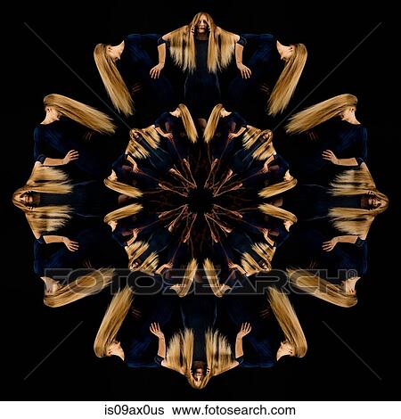 Mandala pattern created by multiple image of teenage girl with long blonde hair View Large Photo Image Stock Photograph - Mandala pattern created by multiple image of teenage girl with long blonde hair. Fotosearch