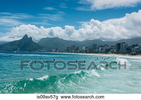 Ocean waves lapping the coastline, Ipanema Beach, Rio de Janeiro, Brazil View Large Photo Image Stock Image - Ocean waves lapping the coastline, Ipanema Beach, Rio de Janeiro, Brazil. Fotosearch