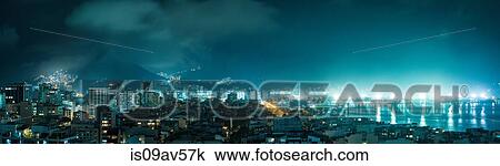 Panoramic of Rodrigo de Freitas Lagoon illuminated at night, Ipanema, Rio de Janeiro, Brazil View Large Photo Image Stock Image - Panoramic of Rodrigo de Freitas Lagoon illuminated at night, Ipanema, Rio de Janeiro, Brazil. Fotosearch