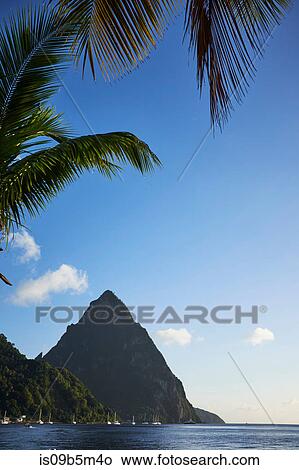 Pitons, Saint Lucia, Caribbean View Large Photo Image Picture - Pitons, Saint Lucia, Caribbean. Fotosearch