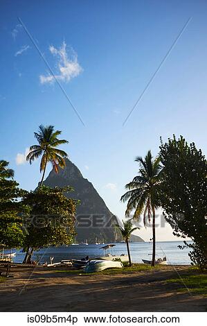 Pitons, Saint Lucia, Caribbean View Large Photo Image Stock Photography - Pitons, Saint Lucia, Caribbean. Fotosearch