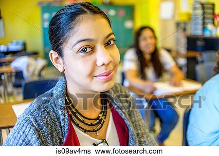 Portrait of female mature student in class View Large Photo Image Stock Photograph - Portrait of female mature student in class. Fotosearch