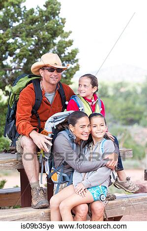 Portrait of hiking couple and two daughters, Sedona, Arizona, USA View Large Photo Image Stock Image - Portrait of hiking couple and two daughters, Sedona, Arizona, USA. Fotosearch