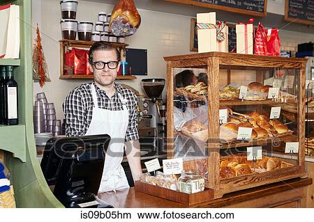 Portrait of male worker in bakery View Large Photo Image Picture - Portrait of male worker in bakery. Fotosearch