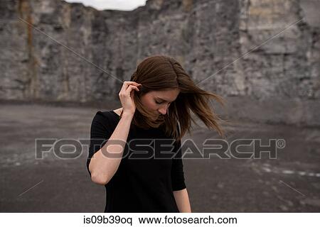 Portrait of woman, cliff in background, Ottawa, Ontario View Large Photo Image Stock Photography - Portrait of woman, cliff in background, Ottawa, Ontario. Fotosearch