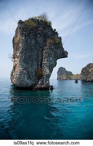 Rock formations in bay, Koh Lanta, Thailand View Large Photo Image Stock Photography - Rock formations in bay, Koh Lanta, Thailand. Fotosearch
