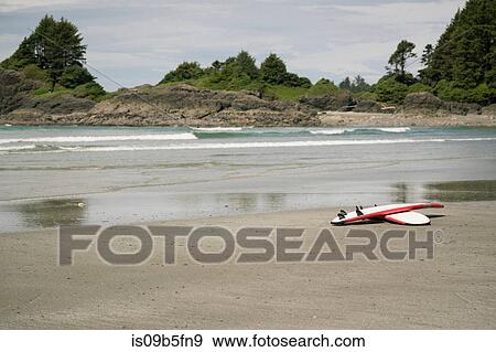 Surfboards on shoreline, Pacific Rim National Park, Vancouver Island, Canada View Large Photo Image Stock Photo - Surfboards on shoreline, Pacific Rim National Park, Vancouver Island, Canada. Fotosearch