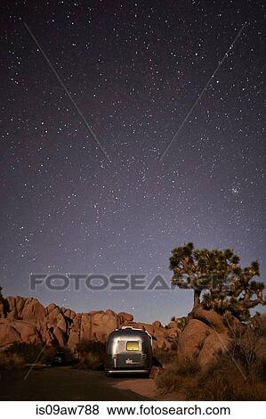 Travel trailer at Joshua Tree National Park, California View Large Photo Image Stock Photo - Travel trailer at Joshua Tree National Park, California. Fotosearch