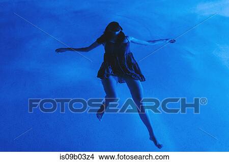 Woman floating in pool View Large Photo Image Picture - Woman floating in pool. Fotosearch