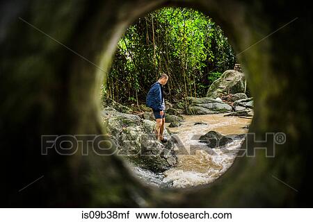Young man watching flowing stream, Secret Buddha Garden, Koh Samui, Thailand View Large Photo Image Stock Image - Young man watching flowing stream, Secret Buddha Garden, Koh Samui, Thailand. Fotosearch