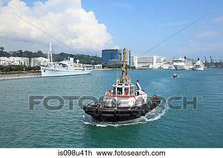 Boat on sea, singapore View Large Photo Image Stock Image - Boat on sea, singapore. Fotosearch