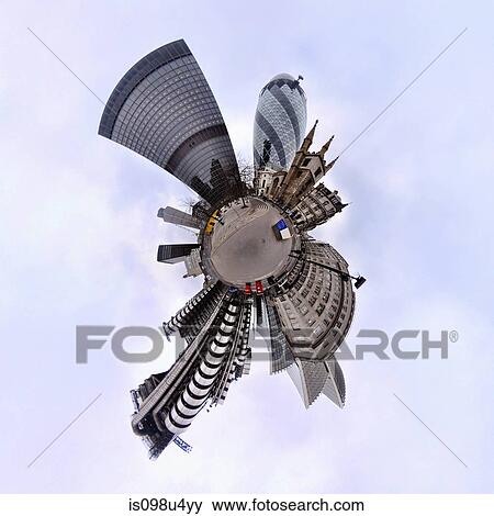 Stock Photo - City of london with little planet effect. Fotosearch