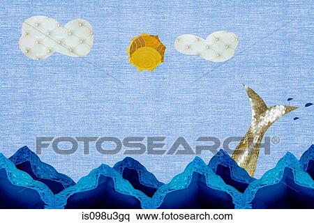 Stock Photography - Dolphin diving into waves. Fotosearch