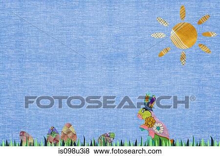 Easter bunny and eggs View Large Photo Image Stock Photo - Easter bunny and eggs. Fotosearch