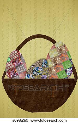 Stock Photography - Easter eggs in basket. Fotosearch