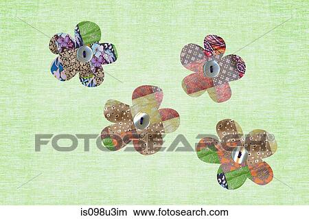 Picture - Flowers against green background. Fotosearch