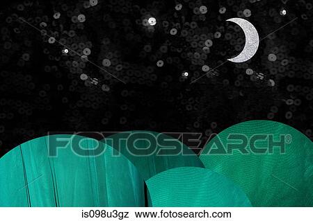 Green coloured hills at night with moon View Large Photo Image Stock Photo - Green coloured hills at night with moon. Fotosearch