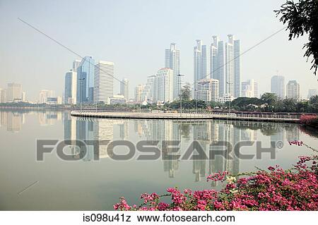 Lake and high rise buildings in bangkok View Large Photo Image Stock Photo - Lake and high rise buildings in bangkok. Fotosearch