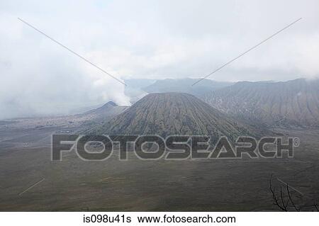 Mount bromo volcano and extinct volcano, java View Large Photo Image Stock Photograph - Mount bromo volcano and extinct volcano, java. Fotosearch